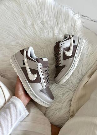 Кросівки nike dunk brown grey gore-tex termo 3