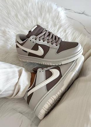 Кроссовки nike dunk brown grey gore-tex termo