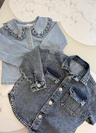 Джинсовка та рубашка zara 92