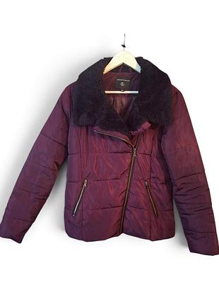 Заголовок: стеганая куртка косуха dorothy perkins с меховым воротником, размер 46 (m) / uk 12