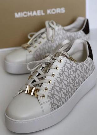 Кеди жіночі michael kors vanilla білі з логотипом 37, 37.5
