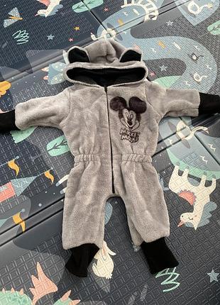 Зимовий комбінезон для хлопчиків сірий з міккі маусом