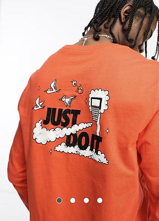 Nike basketball long sleeve t-shirt with back print in red