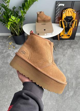 Жіночі ugg neumel platform zip slipper chestnut 🤎 7