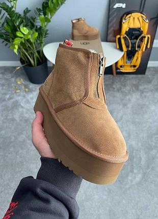 Жіночі ugg neumel platform zip slipper chestnut 🤎 8