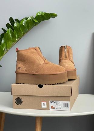 Жіночі ugg neumel platform zip slipper chestnut 🤎 3