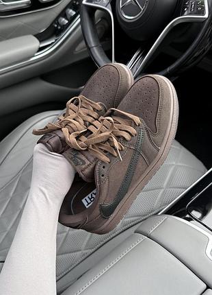 Travis scott velvet brown and dark mocha | замшеві темні кросівки | 36–37, 39–42