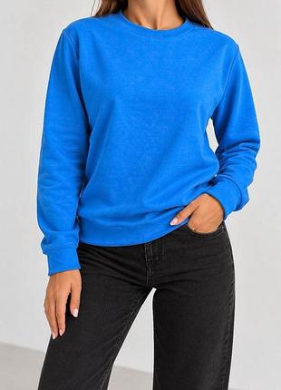 Свитшот женский однотонный, цвет голубой, 244r709-5