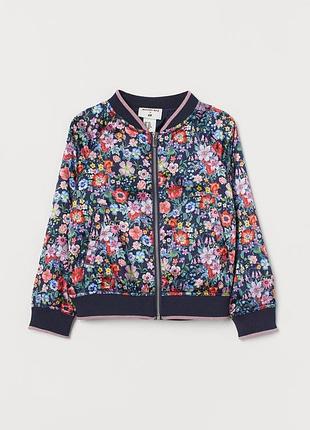 Дитяча куртка-бомбер h&m 4–5 років, 110 см, квітковий принт