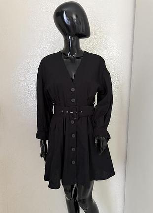 Коротка жіноча сукня zara чорна з поясом