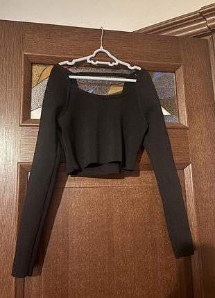 Чорна коротенька кофтинка zara, розмір s