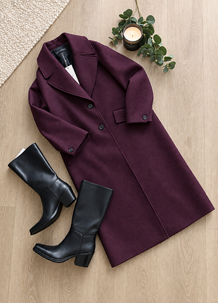 Продам пальто шерсть zara бургунди