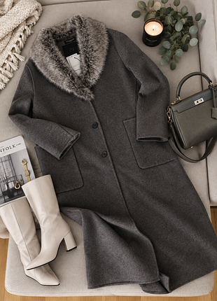 Пальто жіноче zara з хутром лімітована колекція limited edition