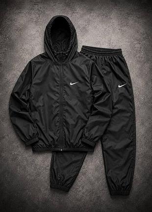 Спортивний костюм чоловічий nike чорний плащівка