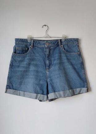 Джинсові шорти з підворотами f&f / розмір xl (eur 44) / висока посадка