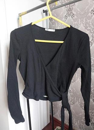 Топ лонгслив zara с завязками