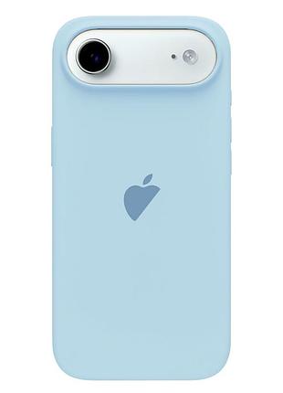Чехол силиконовый silicone case full для iphone 17 air защита камеры противоударный небесно-голубой