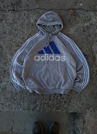 Толстовка adidas базова зіпка зіп худі адідіс l чоловіче худі сіра унісекс nike