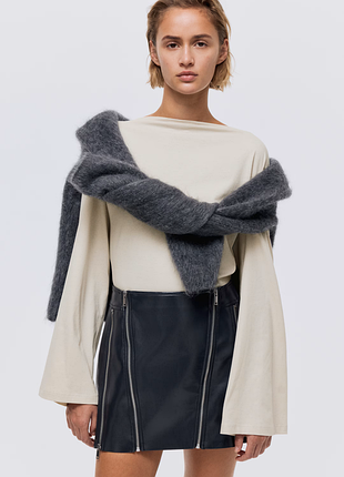 Жіночий лонгслів h&m бавовняний бежевий