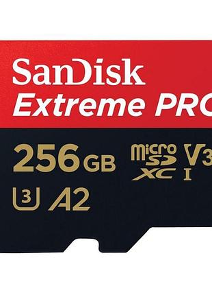 Карта памяти sandisk extreme pro microsd 256gb u3 a2 v30 флешка 4k