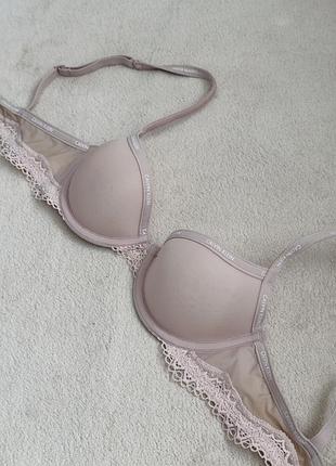 Напівпрозорий бежевий ліф бра calvin klein ліфчик