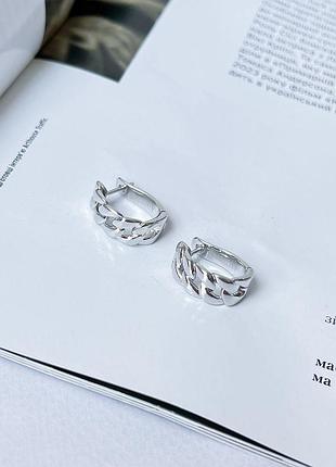 Серебряные серьги komilfo без камней (2143901) 3