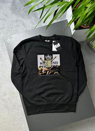 Світшот чоловічий weekend offender чорний з принтом