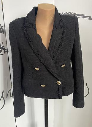 Піджак букле zara + топ в рубчик 🎁 s 2