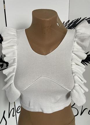 Піджак букле zara + топ в рубчик 🎁 s 4
