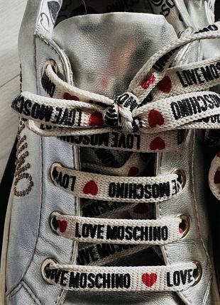 Кеди жіночі moschino сріблясті 4