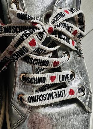 Кеди жіночі moschino сріблясті 5