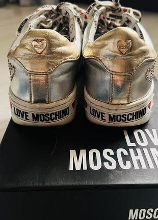 Кеди жіночі moschino сріблясті 2