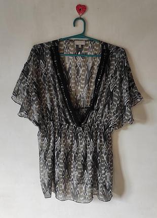 Легкая пляжная туника / накидка на купальник casa blanca, размер l / xl (46 евро / 52 ua)