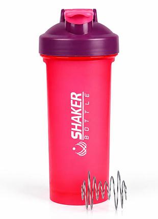 Шейкер спортивный apx shakerbottle, 600 мл, с металлическим венчиком для смешивания, bpa free, розовый