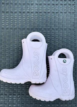 Чоботи унісекс crocs рожеві демісезонні