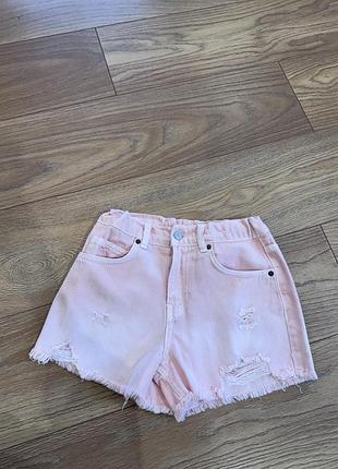 Шорти для дівчинки zara рожеві джинсові