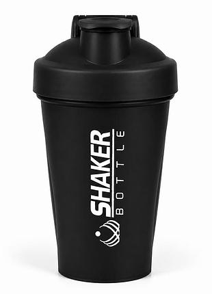 Шейкер спортивный apx shakerbottle, 400 мл, с металлическим венчиком для смешивания, bpa free, черный