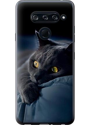 Чохол 2d пластиковий на телефон lg v40 thinq димчастий кіт "825t-1577-58250"