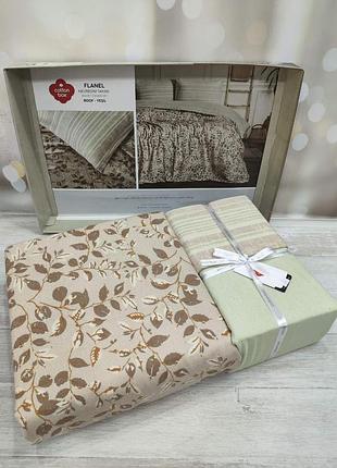 Постільна білизна фланельова байкова cotton box сімейний розмір roof
