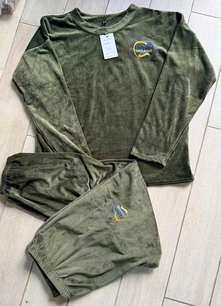 Піжама жіноча велюрова хакі one size
