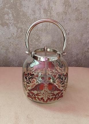 Стеклянный подсвечник-фонарь от бренда marks and spencer (модель robin lantern)