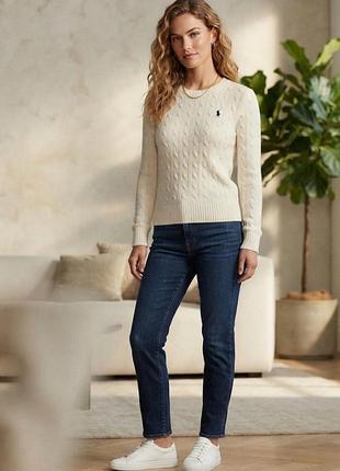 Свитер женский polo ralph lauren кашемир и шерсть, молочный / бежевый, размер m