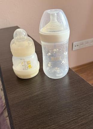 Детская бутылочка mam + подарки бутылочка nuk,термометр и соска