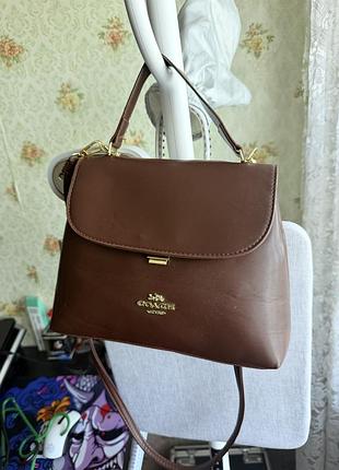 Сумка жіноча coach коричнева 2