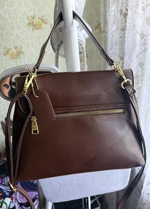 Сумка жіноча coach коричнева 3