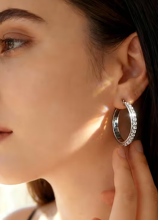 Серьги кольца circle huggie из нержавеющей стали