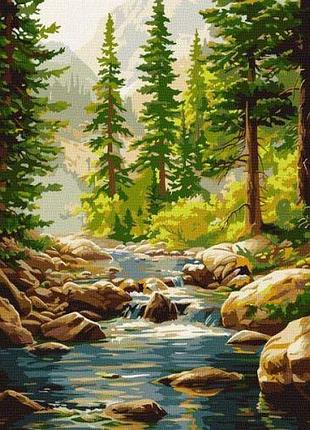 Картина за номерами - течія посеред лісу ©art_selena_ua