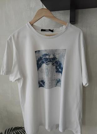 Чоловіча футболка karl lagerfeld біла розмір xl