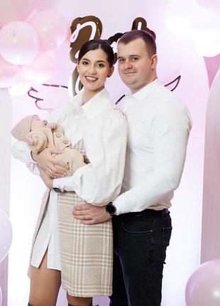 Сукня міді жіноча біла в клітинку
