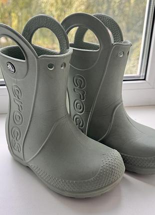 Черевики дитячі crocs c10 сірі гумові